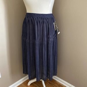 Sag Harbor Blue & White Polka Dot Elastic Waist Sheer Skirt Women's Size 3X